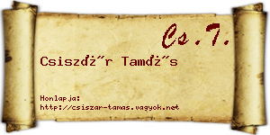 Csiszár Tamás névjegykártya